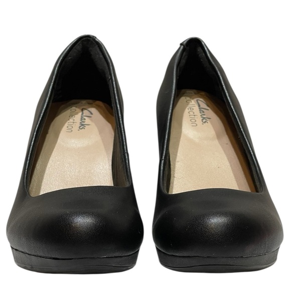 CLARKS AMBYR JOY WOMENS BLACK LEATHER PUMPS SZ 6M EUC - Picture 4 of 14